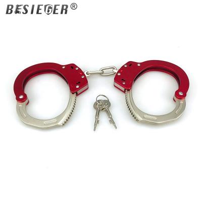 China Handcuffs: 6061-T6 wide range OEM police handcuffs, double lock three row gears, high quality anti pull function design police handcuffs for sale