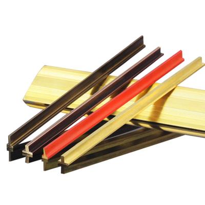 China Grace Decoration Brass Dividing Strips Metal Copper Tile Trim for sale