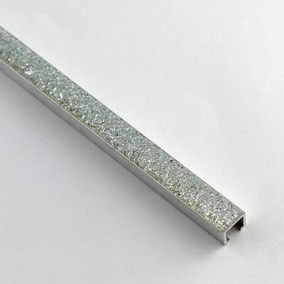 China Metal U Shape Decorative House Flooring Aluminum Glitter Listello Tile Trim for sale