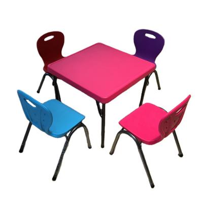 China Modern Safety Modern Indoor Portable Waterproof Folding Kindergarten Study Sale Kids Table And Plastic Chairs Set for sale