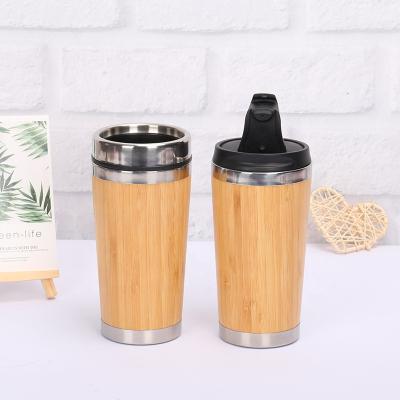 China 500ml Viable Coffee Mugs Stainless Steel Tumbler Thermocup Drinking Tea Milk Thermos Bamboo Fashion Insulation Water Bottle Travel Mug for sale