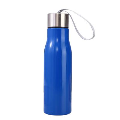 China 304 stainless steel water bottle stocked single wall drinking bottle with outer rope soprts recycling bottle for sale