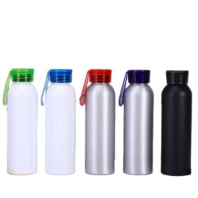 China Wholesale 600ml 750ml Kids Aluminum Water Bottle Custom Logo With Silicon Handle Gym Sport Aluminum Bottle for sale