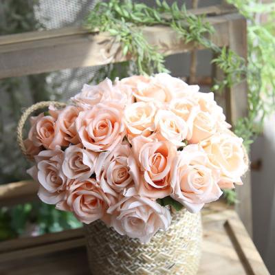 China R-04 Wholesale Artificial Flowers Hand Made Decor Rose Flower Faux Flowers Artificial Vase Silk Bouquets for sale