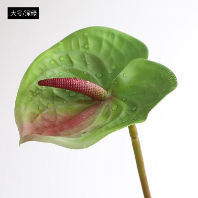 China Real touch D-AN002 wholesales plants 3D simple artificial printing real touch anthurium for flower arrangement home wedding decor for sale