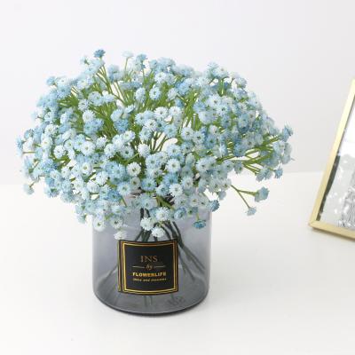 China D-BB007 PU babysbreath bouquet artificial babies breath blue gypsophila flower arrangements for office party decor for sale