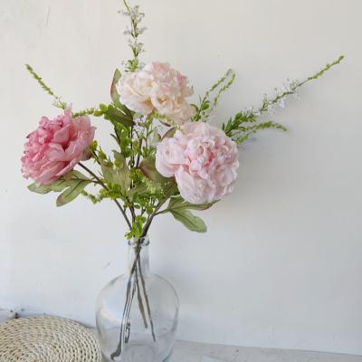 China Y-H066 Wholesale Large Eco-friendly Silk Peony Artificial Flower Giant Blush Artificial Peonies Flower For Wedding Decoration for sale