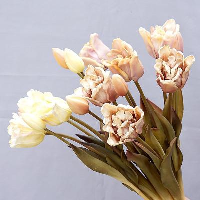 China Eco-friendly decorative high-grade baroque tulip artificial flowers of fall flower arrangement tulip flower bouquet Y-H086 for sale