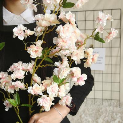 China Hot Sale CB003 SILK Artificial White Pink Cherry Blossom Branches For Home Decor for sale