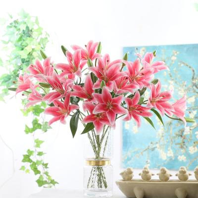 China Fashional C-LY001 Artificial Flowers Real Touch Easter Lily Flower High Quality Low Price Wedding Flower For Wedding Decoration for sale