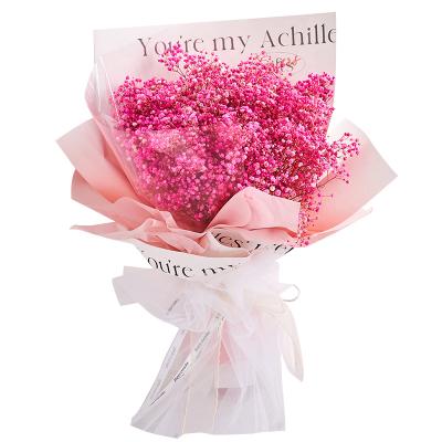 China M117 Eco-friendly Dried Flower Bouquet Valentine's Day Gift To Eternal Friend Blossoms Forever Babysbreath Dried Flower Wholesale for sale