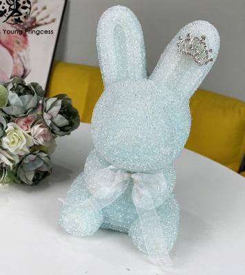 China Eco-friendly Wholesale Crystal Bear Gift Valentine O-X562 White Rose Flower Boxes With Rabbit Amazon Hit Flower Bear Gift Box for sale