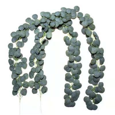 China O-X520 Wholesale 2M Eco-Friendly Artificial Eucalyptus Garland Artificial Plants Eucalyptus Garland Wedding Home Decorations Green for sale