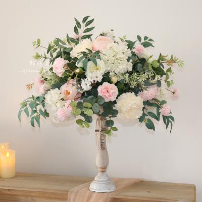 China Fashional C-TC005 Wedding Flower Ball Road Lead Mounted Flower Centerpiece Table Stand Silk Flower Balls For Wedding Party Decoration for sale