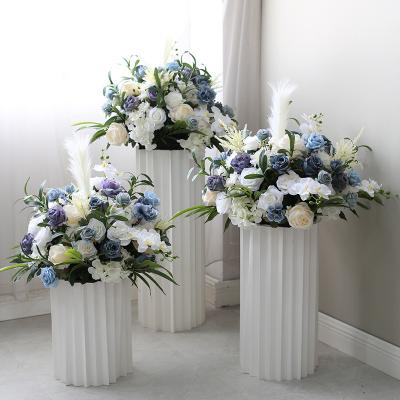 China Fashional C-TC004 wholesale blue flower ball simulation mounted event road lead centerpiece flower balsl for wedding decoration for sale