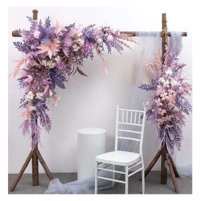 China Y-I004 Beautiful Simulation Wedding Triangles Artificial Flower Arch Colorful Durable Silk Flower Floral Arch For Decoration for sale