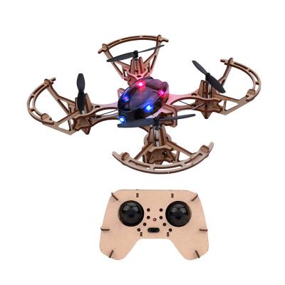 China 2.4g Remote Control Quadcopter Set Bemay Toy Wooden Assemble Educational Rc Drone Kit for sale