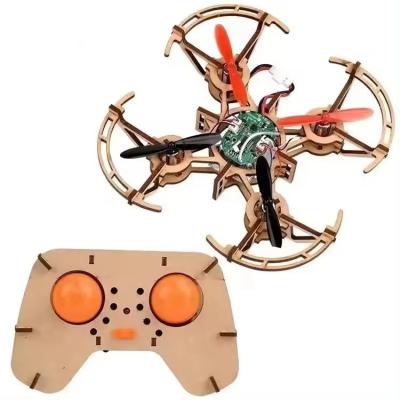 China Build and Learn Diy Wooden Building Drone Quadcopter Assemble Rc Drones Kit Set Toy Education For Students Teaching Kids for sale