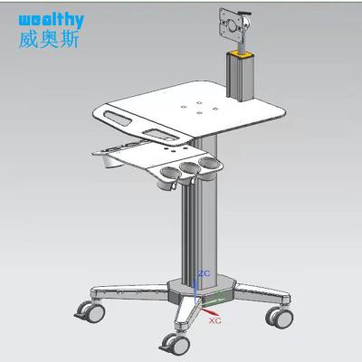 China MA-Hospital Contemporary Aluminum Alloy Trolley Ultrasound Trolley Mobile Ultrasound Trolley with Probe Box for sale