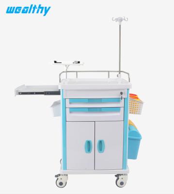 China MA-Hospital ABS Cart Contemporary Medical Emergency Cart 4 Wheels Cart Hospital Crash Cart for sale