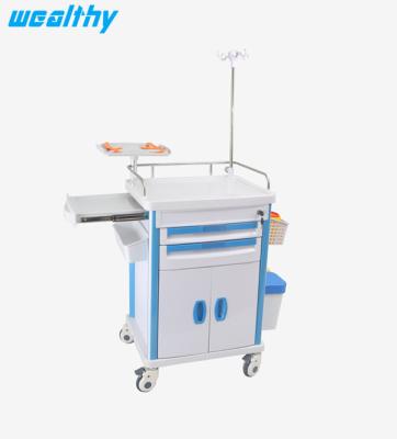 China MA-Factory Contemporary Custom Made Hospital Workstation ABS Nursing Emergency Medical Trolley for sale