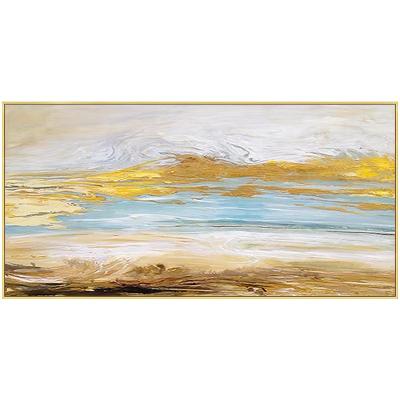 China 2019 New Design Abstract Gold Landscape Canvas Hand Painting Large Wall Art Modern Abstract Oil Painting For Home Room Hotels for sale