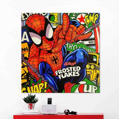 China Hot Sale Modern Pop Art Oil Painting Wall Art Pictures Wholesale Famous Cartoon Characters For Kids Room Bar Club Decoration for sale