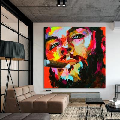 China Modern Abstract Face Acrylic Painting Portrait Knife Palette Wall Art Pictures For Living Room Home Decor Cuadros Graffiti Art for sale