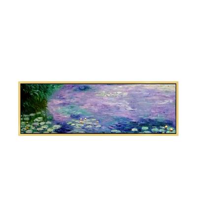 China Modern Hand Painted Large Master Monet Wall Decor Famous Lotus Flower Canvas Oil Paintings Reproduction for sale