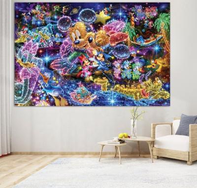 China Modern Drill Diamond Embroidery Mickey Mouse Diamond Painting DIY flash colorful wall art cuadros decorativos handwork materials for sale