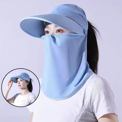 China UV Hats Wholesale Summer Sunscreen Hat Women UV Protection Sun Hat Bucket Hat With Mask for sale