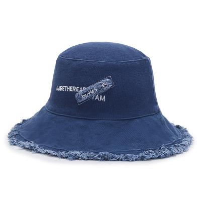 China Wholesale Cotton UV Embroid Spring Summer Bucket Hats Anti UV Sun Bucket Hat Mens Bucket Hat For Women Fashion Fisherman Hat for sale