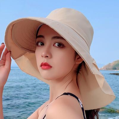 China New Summer Sunshade Fisherman Hat Women Neck Protection Sun Shade Covers Outdoor Big Brim Fisherman Hat Bucket Hat for sale