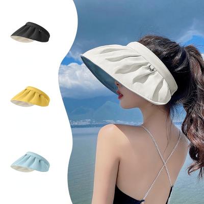 China Wholesale Cheap Female UV Sun Visor Sun Shade Summer Sun Shade Sun Shade Image Shell Sun Cap Empty Top Hat for sale