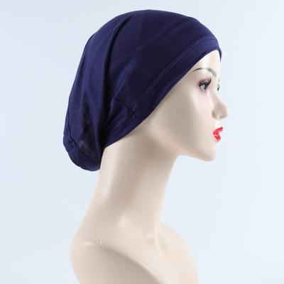 China Hot-selling Muslim Inner Hijab Muslim Women's Cotton Modal Headband Based Hat Solid Color Arabic Elastic Mercerized Cotton Inner Hijab Wholesale for sale