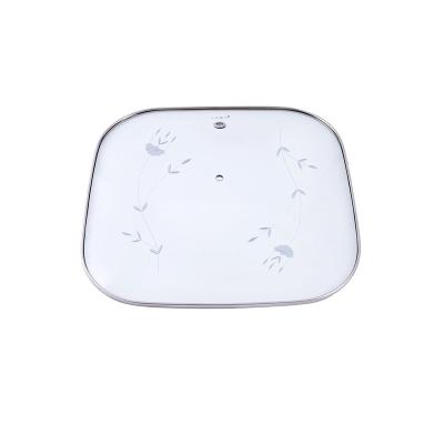 China Full Size Cooking Dome Frying Pot 12-36 Cm Sustainable Pan Lid Square Glass Lid With Cut Out For Cookware for sale