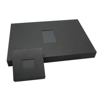 China Recycled Materials Wholesale Customized Black Rigid Cardboard Paper Box For Jewelry Packaging for sale