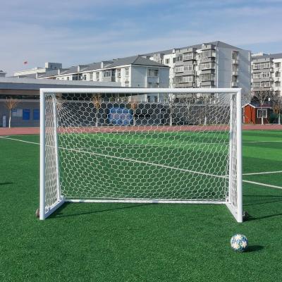 China Aluminum outdoor 3*2M game aluminum frame using wheels soccer forming futsal goal for sale