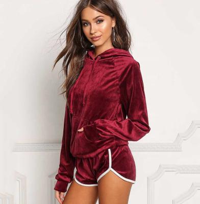 China Customized QUICK DRY hoodies long sleeve short track pants sportswear women set matching tops and pants for women summer tracksuits for sale