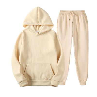 China Cheap Wholesale Anti-wrinkle 2 Piece Set Logo Design Sweatsuit Pullover Casual Sweatpants Custom Hoodie Set Women's Hoodies for sale