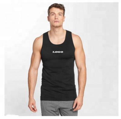 China Sporty anti-shrink men tank tops square cut muscle tank tops cotton tank top black copy private label front tank men active tops for men for sale