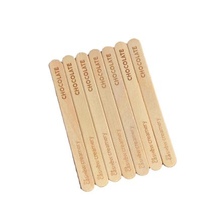 China Sustainable High Quality Eco-friendly Wooden Ice Cream Sticks Craft Wooden Sticks With Hot Stamp Logo for sale