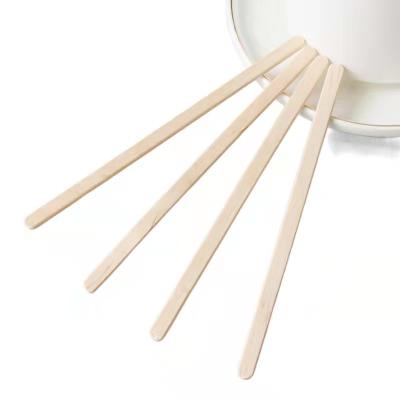 China Sustainable High Quality Machine Production Polishing Disposable Wooden Coffee Stirrers Sticks for sale