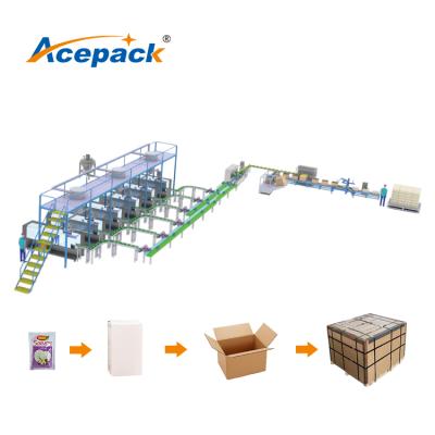 China Automatic Whole Flat Pouch Packing Machine Packaging Line Of Flat Pouch Bag en venta