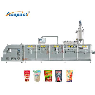 China Full automatic Doypack Shampoo Filling and Sealing Horizontal Packaging Machine Production line for sale