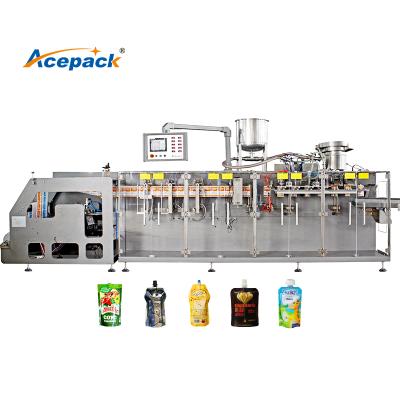 China Automatic Bottle Shaped Stand Up Pouch Packing Machine Soft Drink Sealing Horizontal Packing Machine for sale