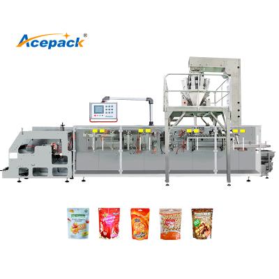 China Doypack Zipper Bag Filling Food Nuts Candy Chocolate Zipper Bag Packing Machine Horizontal Packing Machine for sale