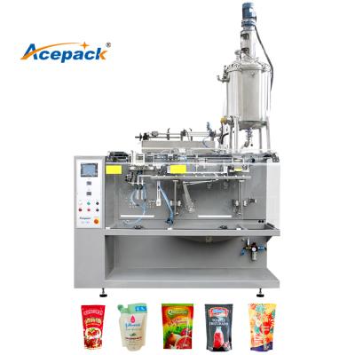 China Automatic Filling Shampoo Dish Soap Essential Oil Liquid Filling Packing Machine Doypack Bags Horizontal Packing Machine for sale