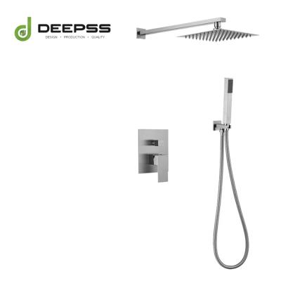 China Without Sliding Bar High Quality Luxury Style Concealed Two Way Concealed Shower Mixer Rain Shower Set For Bathroom for sale