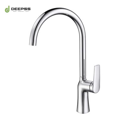 China Brass Chrome Kitchen Faucet Hot And Cold Water Mixer Taps Metered American Standard Single Lever Sink Faucet for sale